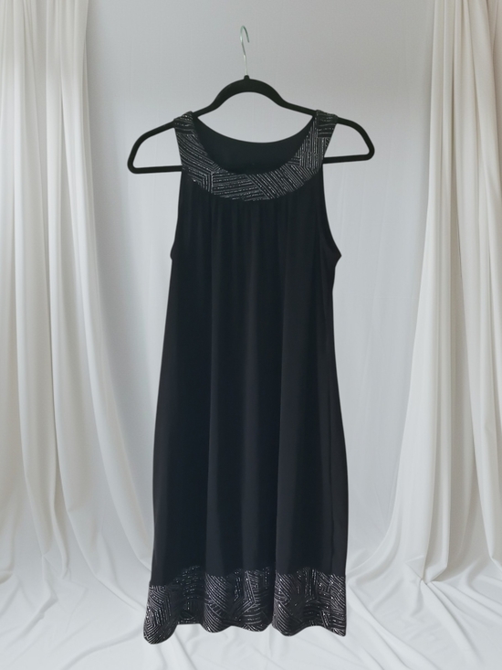 Jesse Ryan Dresses & Skirts - Black Beaded Scoop-Neck Midi Dress